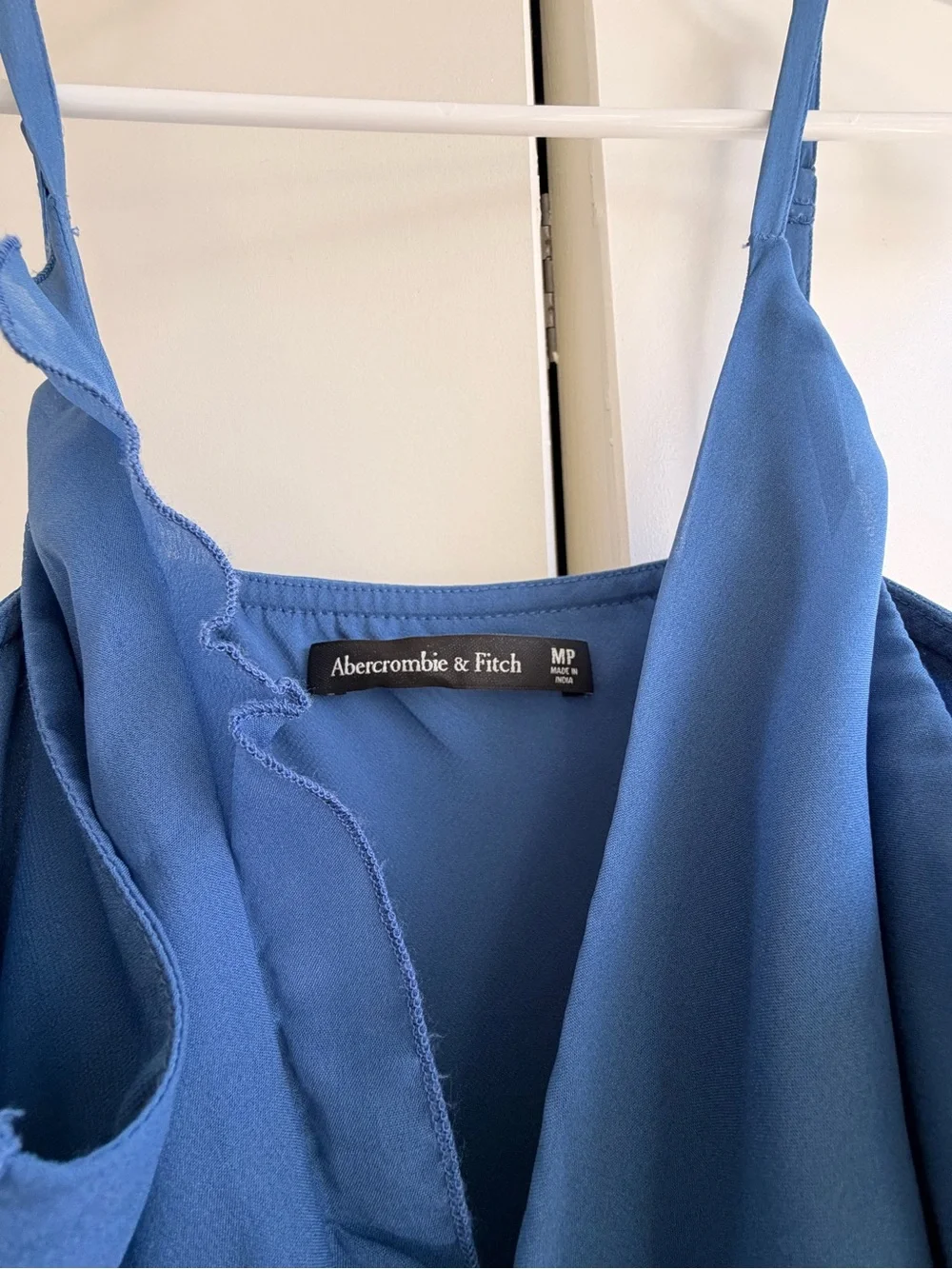 Abercrombie & Fitch Blue Ruffle Midi Dress